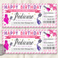 Birthday Pedicure Ticket Editable Template
