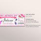 Mothers Day Pedicure Ticket Editable Template, Surprise Mani Pedi Gift Certificate For Mom, Nail Salon Spa Day Experience Voucher Coupon