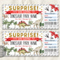 Dinosaur Park Ticket Editable Template