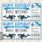 Birthday Whale Watching Trip Ticket Editable Template