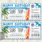 Surf Trip Ticket Gift Voucher Editable Template
