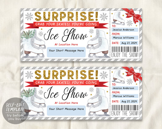 Ice Show Gift Voucher Editable Template