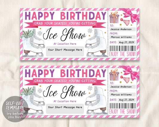 Ice Show Gift Voucher Editable Template