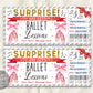 Ballet Lessons Ticket Editable Template