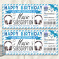 Birthday Music Subscription Gift Card Editable Template