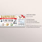 Planetarium Ticket Editable Template, Surprise Space Museum Gift Voucher For Kids Child, Science Center Coupon, Space Adventure Experience