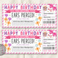 Birthday Ear Piercing Gift Voucher Editable Template