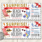 Tropical Beach Vacation Ticket Editable Template