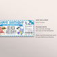 Tropical Beach Vacation Ticket Editable Template, Birthday Surprise Beach Holiday Resort Reveal Gift Certificate For Him, Travel Voucher