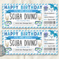Birthday Scuba Diving Ticket Editable Template