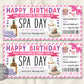 Birthday Spa Day Gift Voucher Ticket Editable Template
