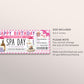 Spa Day Gift Voucher Ticket Editable Template, Birthday Surprise Spa Treatment Coupon Reveal For Her, Spa Membership Package Certificate