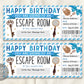 Birthday Escape Room Ticket Editable Template