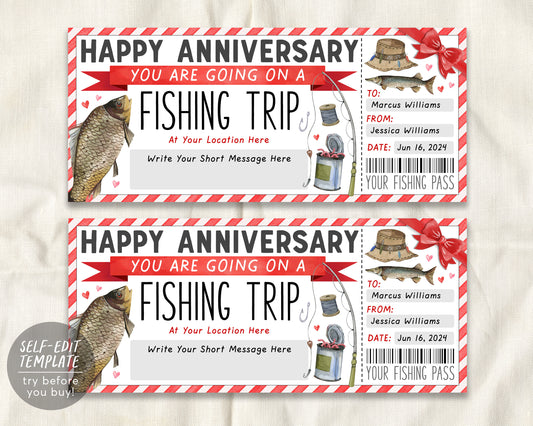 Fishing Trip Ticket Editable Template