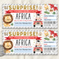 Africa Trip Plane Ticket Editable Template