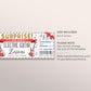 Electric Guitar Lessons Gift Certificate Editable Template, Surprise Rock Music Guitar Class Voucher Holiday Gift Reveal Coupon For Teens