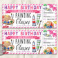 Birthday Painting Class Gift Certificate Ticket Editable Template