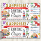 Painting Class Gift Certificate Ticket Editable Template
