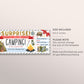 Camping Trip Ticket Editable Template, Weekend Trip Reveal Gift Certificate, Wilderness Hiking Experience Voucher Coupon, Any Occasion