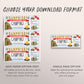 Camping Trip Ticket Editable Template, Weekend Trip Reveal Gift Certificate, Wilderness Hiking Experience Voucher Coupon, Any Occasion