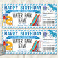 Birthday Water Park Ticket Editable Template