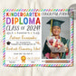 Kindergarten Graduation Diploma With Photo Editable Template