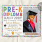 Pre-K Graduation Diploma With Photo Editable Template