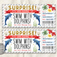 Swim With Dolphins Ticket Editable Template