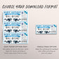 Whale Watching Trip Ticket Editable Template, Birthday Surprise Whale Watching Boat Cruise Day Trip Voucher Gift Certificate Coupon For Him