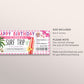Surf Trip Ticket Gift Voucher Editable Template, Birthday Surprise Surfing Experience Gift Certificate For Her, Tropical Beach Trip Coupon